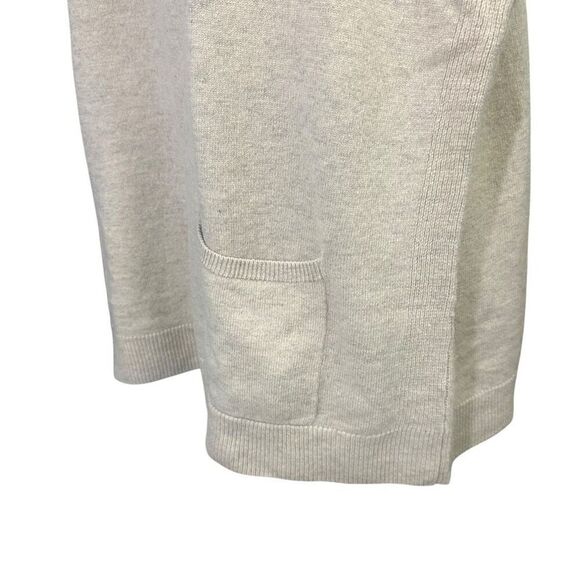 BCBG Maxazria Light Wheat 100% Lambswool Knit Layering Sweater Top Pockets sz M - Picture 4 of 10